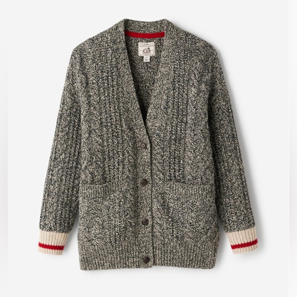 ▪️NWOT Roots Cabin Cable Cardigan in Grey Oat Mix - Picture 1 of 8
